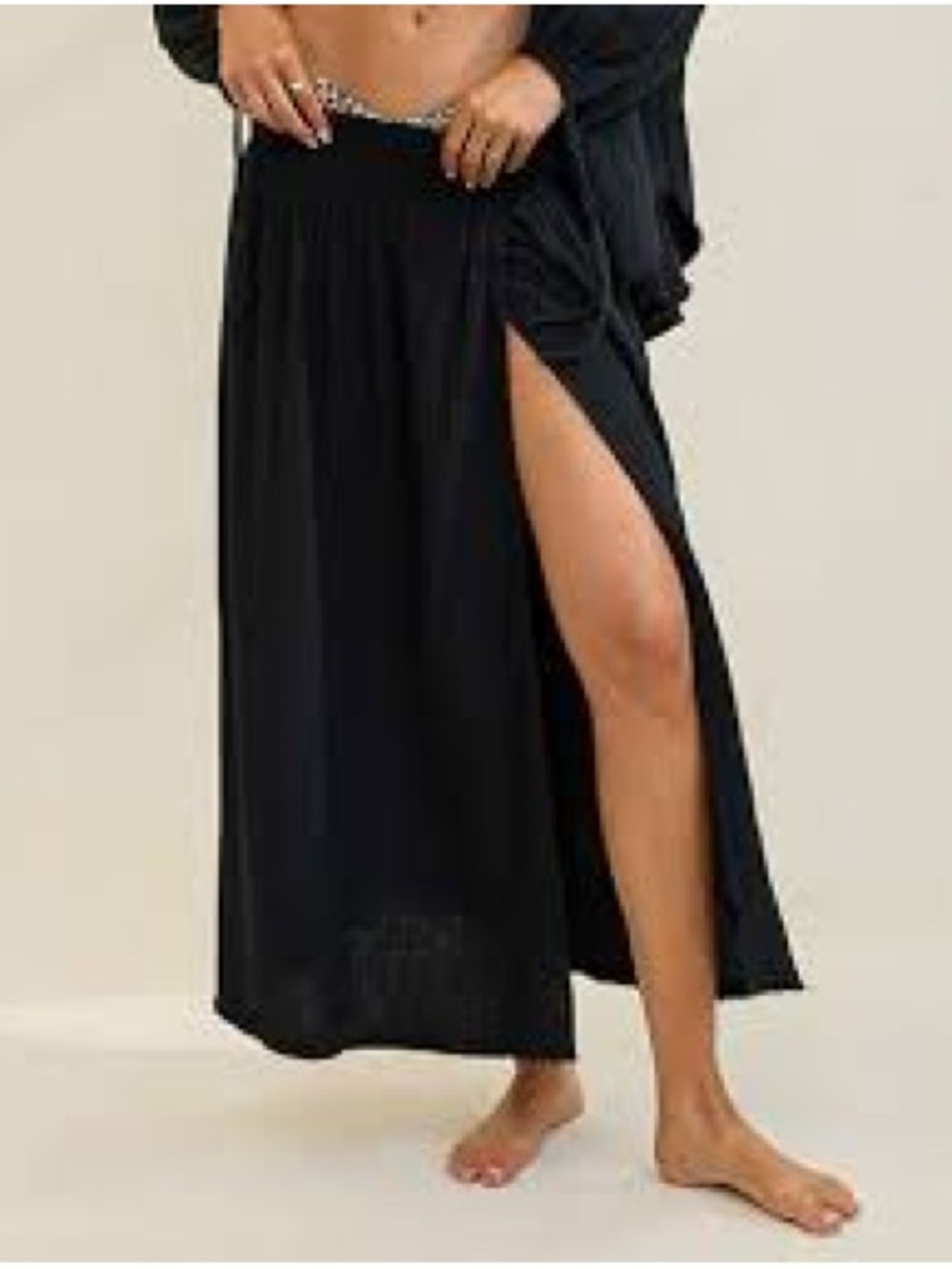 NWT aerie wrap front black maxi skirt